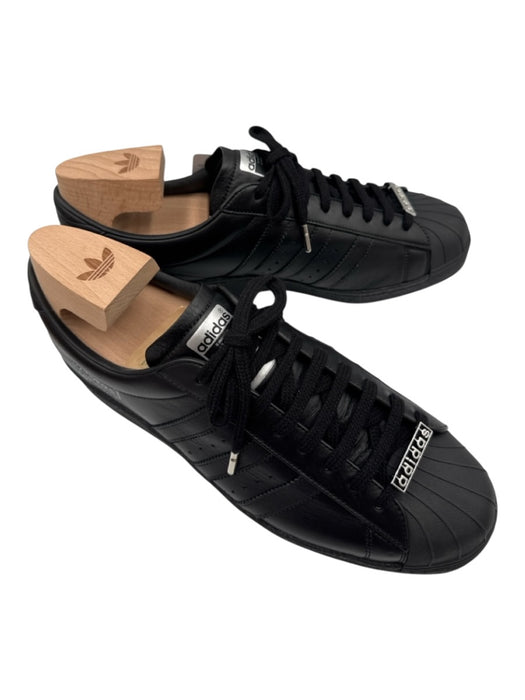 Adidas Shoe Size 12 Made in Italy Black Leather Solid Sneaker Men's Shoes Black / 12