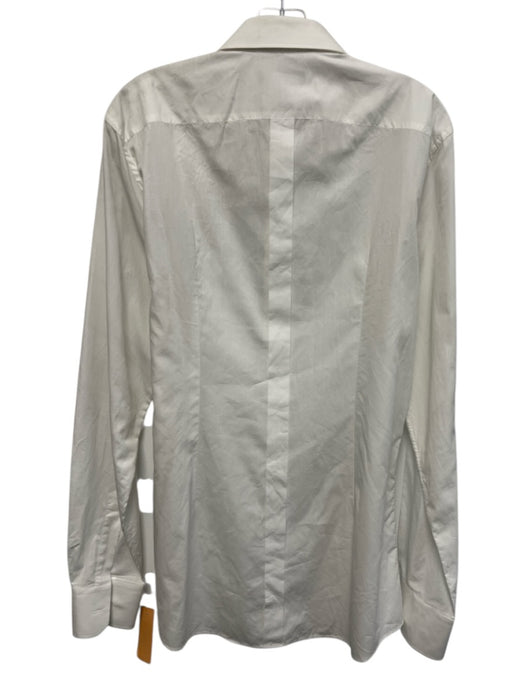 Dolce & Gabbana Size 16.5 White Cotton Solid Button Up Men's Long Sleeve Shirt White / 16.5