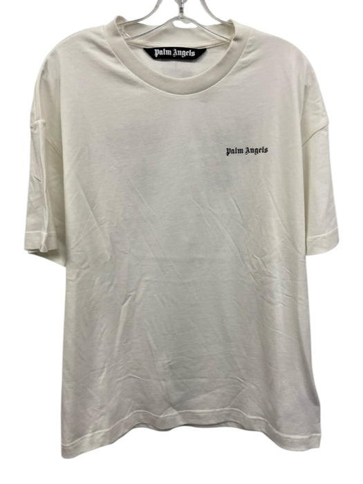 Palm Angels Size M White Cotton Blend Solid T shirt Back Graphic Short Sleeve White / M