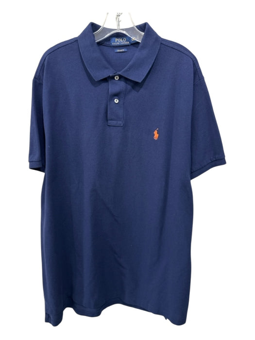 Polo Size XXL Navy Cotton Solid Polo Men's Short Sleeve Navy / XXL