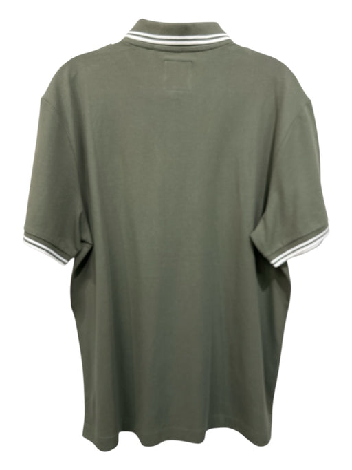 G Star Size XL Green Cotton Blend Solid Polo Men's Short Sleeve Green / XL