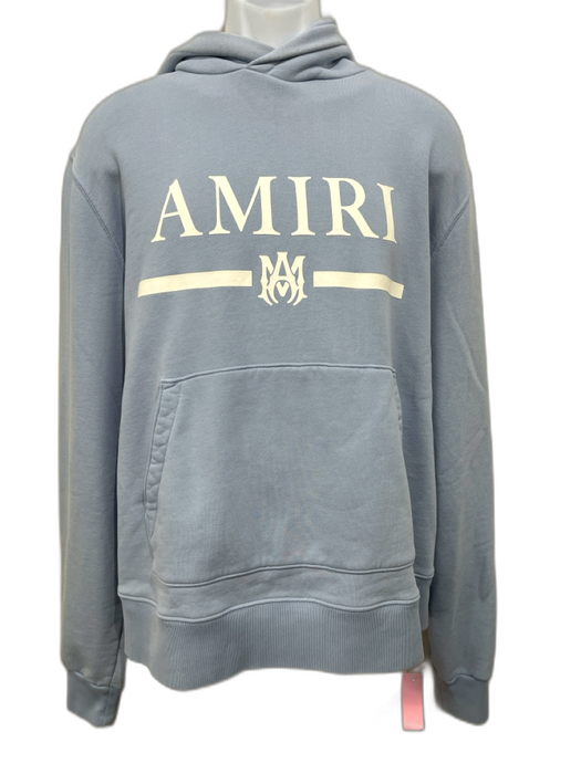Amiri Size L Light blue Cotton logo Hoodie Men's Jacket Light blue / L