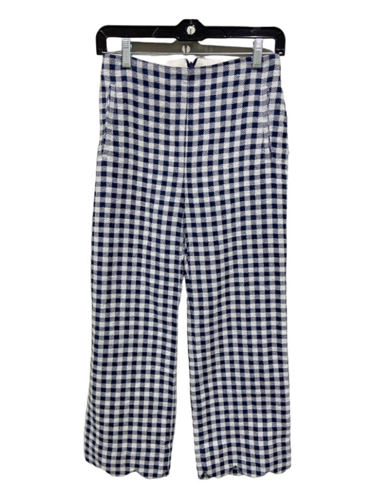 Lisa Marie Fernandez Size 1/Small Navy Blue & White Cotton Blend Gingham Pants Navy Blue & White / 1/Small