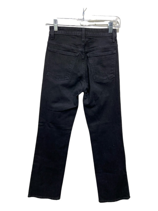 Khaite Size 25 Black Cotton Denim High Rise Cropped Flare Jeans Black / 25