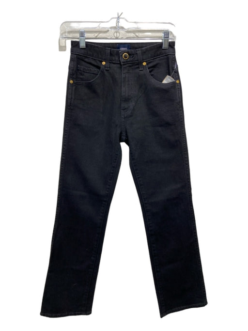 Khaite Size 25 Black Cotton Denim High Rise Cropped Flare Jeans Black / 25