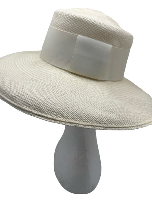 Artesano Cream Toquilla Straw Woven Wide Brim Hat Cream / Small