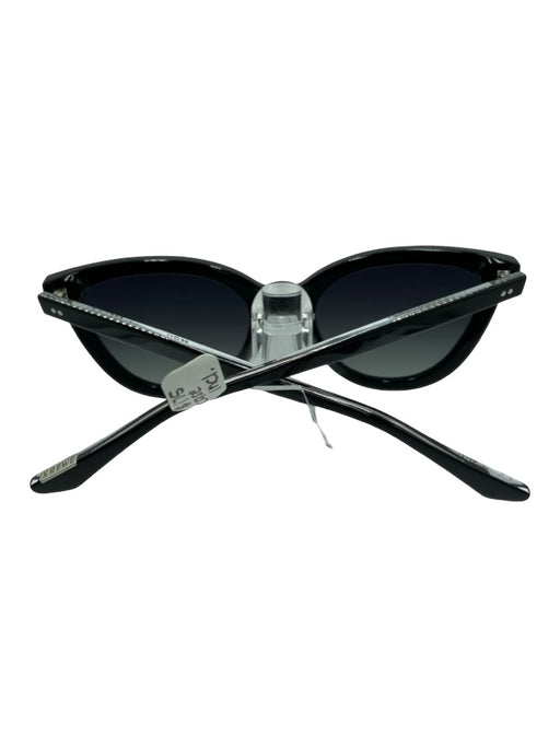 Krewe Black Acetate Silver Hardware Cat Eye Black Lens Gradient Sunglasses Black