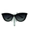 Krewe Black Acetate Silver Hardware Cat Eye Black Lens Gradient Sunglasses Black
