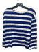 Sezane Size XS Blue & White Cotton Striped Round Neck Long Sleeve Top Blue & White / XS