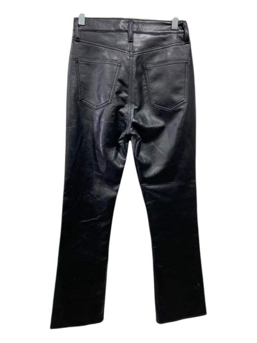 Agolde Size 23 Black Recycled Leather & PU High Rise Straight Pants Black / 23