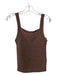 J Crew Brown Cotton Blend Knife Pleats Square Neck Sleeveless Top Brown