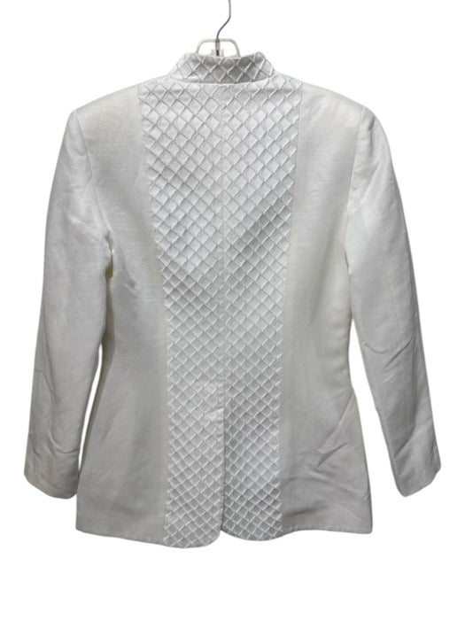 Destree Size XS White Viscose, Cotton, Linen Long Sleeve Textured Buttons Jacket White / XS