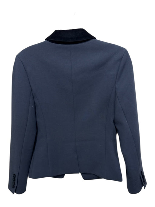 Hill House Size Small Navy Polyester Blend Black Trim Collared Jacket Blazer Navy / Small