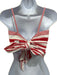 Mark D. Sikes Size 0 Red & White Cotton Blend Stripe Spaghetti Strap Cropped Top Red & White / 0