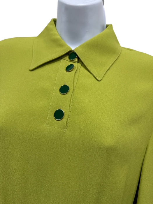 Rowen Rose Size 34/  XS Green Acetate Blend Half Button Long Sleeve Dress Green / 34/  XS