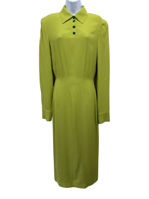 Rowen Rose Size 34/  XS Green Acetate Blend Half Button Long Sleeve Dress Green / 34/  XS