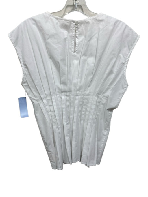 Julia Amory Size XS White Cotton Pleat Detail Sleeveless Poplin Top White / XS