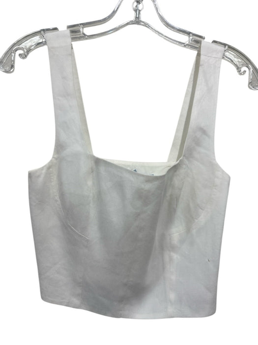 Antonio Melani Size 0 White Linen Sleeveless Cropped Top White / 0