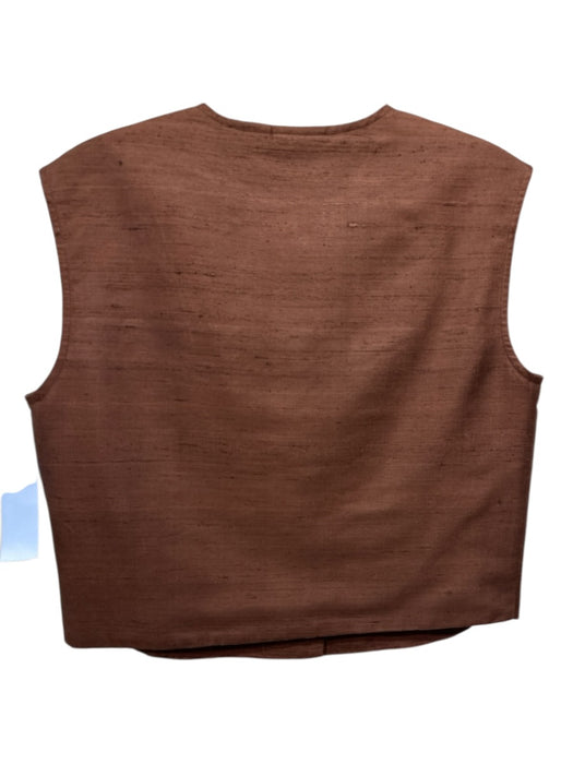 Julia Amory Size XS Brown Silk Buttons Sleeveless Top Brown / XS