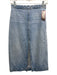 Khaite Size 25 Light Wash Cotton Denim Front Slit Side Zip Midi Skirt Light Wash / 25