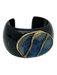 Isharya Black, Blue, Gold Plastic Agate Snake Rhinestone Cuff Bracelet Black, Blue, Gold