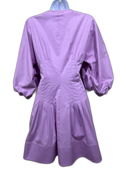 Oscar de la Renta Size 2 Lavendar Cotton Balloon Sleeve Button Down Dress Lavendar / 2