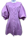 Oscar de la Renta Size 2 Lavendar Cotton Balloon Sleeve Button Down Dress Lavendar / 2