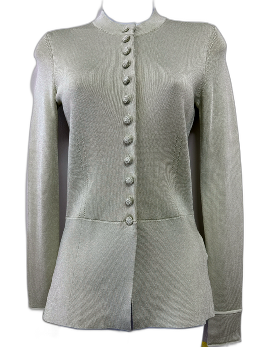 Attersee Size XS Light Green Viscose Buttons Long Sleeve Knit Sweater Light Green / XS