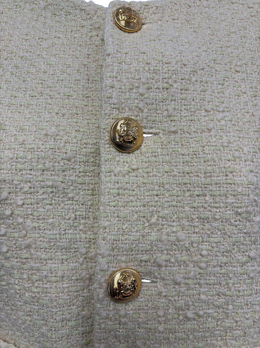 Celine Size 34 Butter Yellow Wool Blend Short Sleeve Knit Boucle Pockets Jacket Butter Yellow / 34
