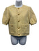 Celine Size 34 Butter Yellow Wool Blend Short Sleeve Knit Boucle Pockets Jacket Butter Yellow / 34