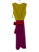 Carolina Herrera Size 4 Yellow & Purple Color Block Maxi Stitch Detail Dress Yellow & Purple / 4