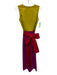 Carolina Herrera Size 4 Yellow & Purple Color Block Maxi Stitch Detail Dress Yellow & Purple / 4