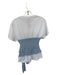 Tanya Taylor Size S White & Blue Organic Cotton Short Sleeve Striped Top White & Blue / S