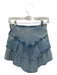 Mother Size 25 Light Wash Cotton Blend Side Zip Ruffles Mini Skirt Light Wash / 25