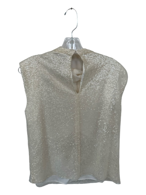 Amanda Uprichard Size S Cream Sequin Cowl Neck Top Cream / S