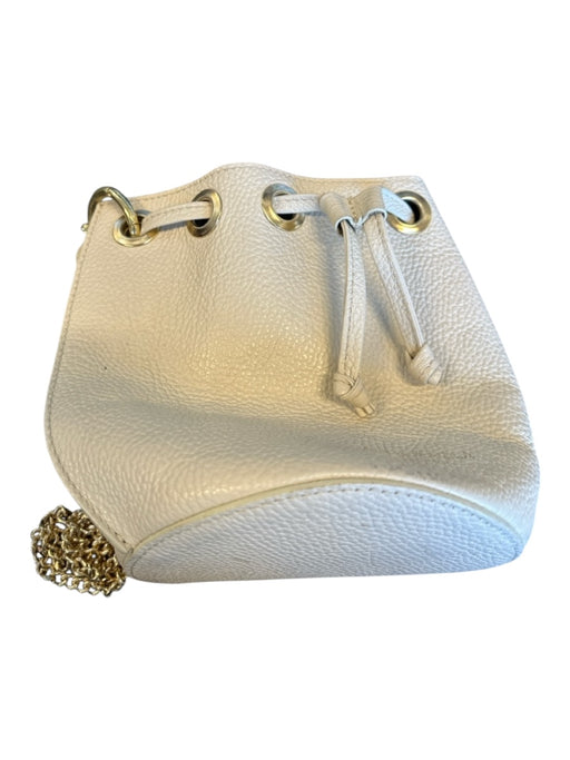 Anna Paola Cream & Gold Leather Chain Strap bucket Bag Cream & Gold / S