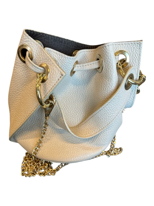 Anna Paola Cream & Gold Leather Chain Strap bucket Bag Cream & Gold / S