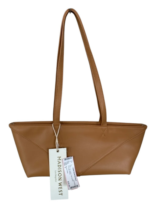 Madison West Tan Leather Top Handles Rectangle Bag Tan / S