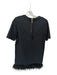 Le Superbe Size S Black 3/4 Sleeve Beaded Feather Trim Dress Black / S