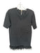 Le Superbe Size S Black 3/4 Sleeve Beaded Feather Trim Dress Black / S
