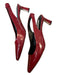 Steve Madden Shoe Size 7.5 Maroon Vegan Leather Kitten Heel Slingback Pumps Maroon / 7.5