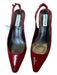 Steve Madden Shoe Size 7.5 Maroon Vegan Leather Kitten Heel Slingback Pumps Maroon / 7.5