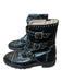 Stuart Weitzman Shoe Size 8 Black & Silver Leather Studded Buckles Moto Booties Black & Silver / 8