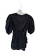 Rhode Size S Black Cotton Short Balloon Sleeve Ruffle Sides Back Zip Dress Black / S