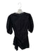 Rhode Size S Black Cotton Short Balloon Sleeve Ruffle Sides Back Zip Dress Black / S