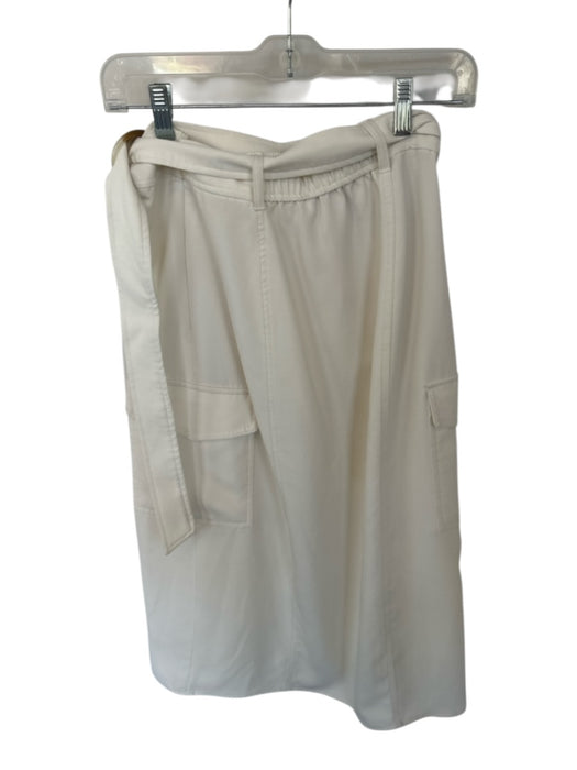 House of Harlow Size XS Cream Polyester Belted Midi Skirt Cream / XS