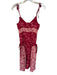 Keepsake Size S Red & Pink Polyester Tie Straps Flowers Bows Midi Dress Red & Pink / S