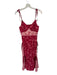 Keepsake Size S Red & Pink Polyester Tie Straps Flowers Bows Midi Dress Red & Pink / S