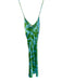House of Harlow Size M Aqua & Green Polyester Spaghetti Strap Palm Leaves Dress Aqua & Green / M