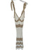 Ramy Brook Size XS Cream & Tan Cotton Tie Straps Knit Crochet Midi Dress Cream & Tan / XS